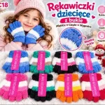 Rękawiczki dziecięce z bukle miękkie ciepłe wygodne mix kolorów