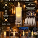 Świeca LED na baterie 18 cm z efektem migoczącego płomienia