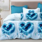 Komplet pościeli 5D MILANO 100% satyna bawełniana 200x220 niebieski