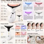 EMS Neck Beauty Device do pielęgnacji szyi z LED i masażem