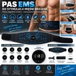 Pas EMS do elektrostymulacji mięśni brzucha z 6 trybami i USB