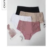 Majtki damskie z koronką w dużych rozmiarach XL-3XL, 4 kolory