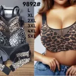 Biustonosz damski w panterkę z siateczką, rozmiary L-5XL