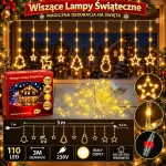 Kurtyna świetlna świąteczna 110 LED 3 m biały ciepły