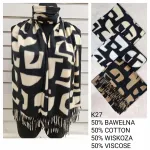 Szalik geometryczny mix kolorów 50% bawełna 50% wiskoza