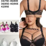 Biustonosz Magnolia z ozdobnym paskiem i panterkowym wzorem