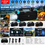 Głośnik Bluetooth J-iPOK P823 czarny z turkusowymi wstawkami 8W