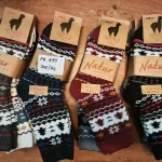 Skarpety Alpaca wełniane wzór zimowy mix kolorów 39-42