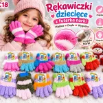 Rękawiczki dziecięce z futerka norki kolorowe miękkie ciepłe