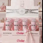 Perfumy Circline 15 ml z różowym brelokiem serce 12 sztuk