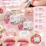 Błyszczyk do ust Miss Betty różowy i przezroczysty z breloczkiem
