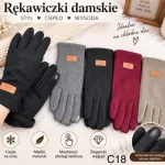 Rękawiczki damskie ciepłe z obsługą ekranu dotykowego