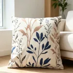 Poszewka dekoracyjna 40x40 cm bawełniana z motywem roślinnym