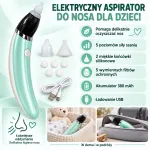 Elektryczny aspirator do nosa dla dzieci miętowy z 5 poziomami ssania