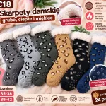 Skarpety damskie grube ciepłe z antypoślizgowymi wypustkami 35-42