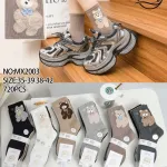 Skarpetki damskie z misiem w pastelowych kolorach rozmiar 35-42