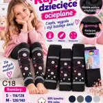 Rajstopy dziecięce ocieplane czarne z wzorem 80% bawełny