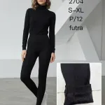 Legginsy damskie czarne ocieplane futerkiem S-XL 2704