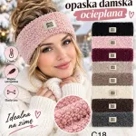Opaska damska ocieplana miękka i elastyczna na zimę