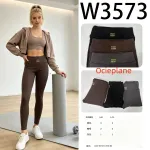 Legginsy damskie ocieplane brązowe, czarne i szare W3573