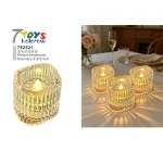 Świeca świąteczna szklana 4,2x5,5 cm dekoracyjna LED