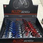 Model roweru aluminiowego 1:10 niebiesko-czerwony zestaw 12 sztuk