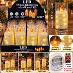 Świeca dekoracyjna LED z ruchomym płomieniem 12,5 cm z drucikiem LED
