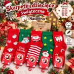Skarpetki dziecięce świąteczne bawełniane kolorowe wzory