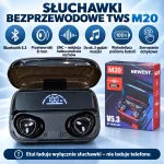 Bezprzewodowe słuchawki Bluetooth TWS M20 z etui i wyświetlaczem LED