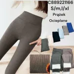 Prążkowane ocieplane legginsy damskie S/M, L/XL wielokolorowe