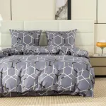 Komplet pościeli 3D 100% satyna bawełniana 200x220 szaro-brązowy