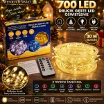 Lampki choinkowe 700 LED ciepłe białe 30 m z pilotem