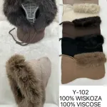 Czapka zimowa damska z futrzanym obszyciem 100% wiskoza