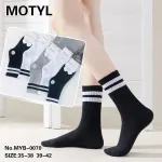Skarpetki MOTYL sportowe czarne z białymi paskami 35-42