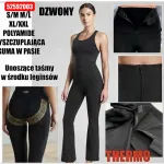 Leginsy damskie czarne termo z gumą wyszczuplającą i taśmami uniesienia