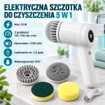 Akumulatorowa szczotka elektryczna 5w1 biała z wyświetlaczem LED