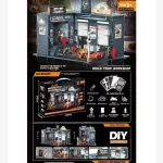 Domek miniaturowy 3D warsztat motocyklowy z akcesoriami DIY