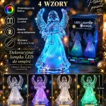 Figurka anioła LED zmieniająca kolory 12,5x7 cm 4 wzory mix