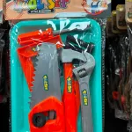 Zestaw narzędzi dziecięcych Tool Set pomarańczowo-szary na tacy