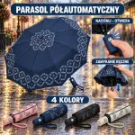 Półautomatyczny parasol składany w liście 4 kolory mix