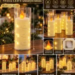 Świeca dekoracyjna LED 17,5 cm z realistycznym płomieniem i drucikiem LED
