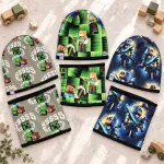 Zestaw czapka i komin dziecięcy Minecraft 50/56 cm kolorowy