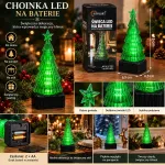 Choinka LED na baterie zielona 15x6,5x6,5 cm dekoracja świąteczna