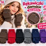 Rękawiczki damskie bez palców miękkie ciepłe wygodne mix kolorów