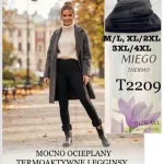 Mocno ocieplane termoaktywne legginsy czarne T2209