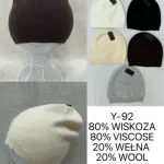 Czapka zimowa Y-92 z wiskozą i wełną mix kolorów