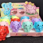 Balsam do ust w kształcie słonia kolorowy zestaw 12 sztuk