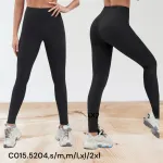 Legginsy damskie czarne elastyczne sportowe C015.5204