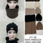 Komplet czapka i komin z wiskozy mix kolorów CY-35