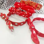 Opaska mix kolorów świątecznych z węzłem na głowę